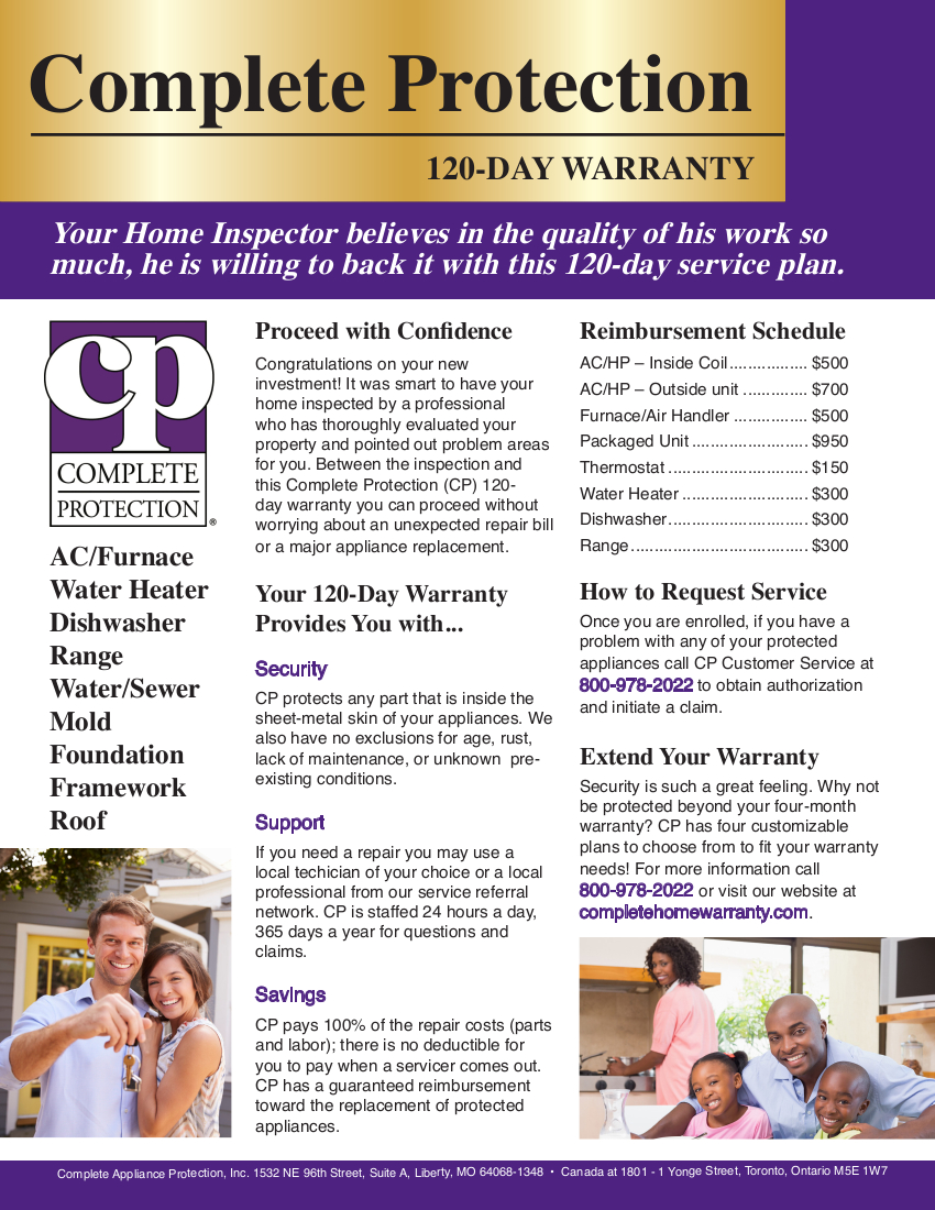 120 Day Warranty Flyer page 1