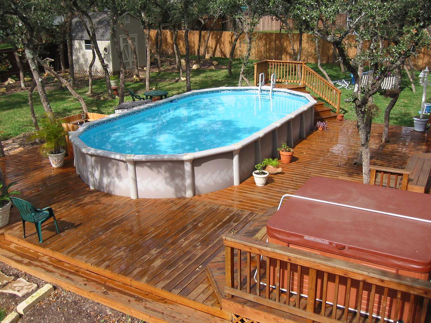 Pool with custom deck
